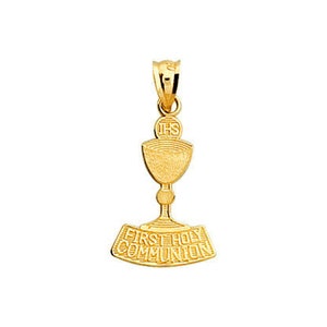 Or jaune 14 carats, pendentif de la coupe de la première communion.