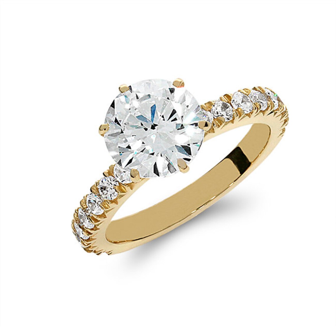 14k Solid Gold Cubic Zirconia Engagement Ring. Promise Ring - Etsy