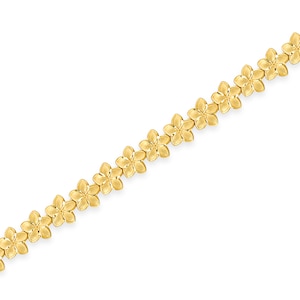 14k solid gold Plumeria Flower Bracelet.