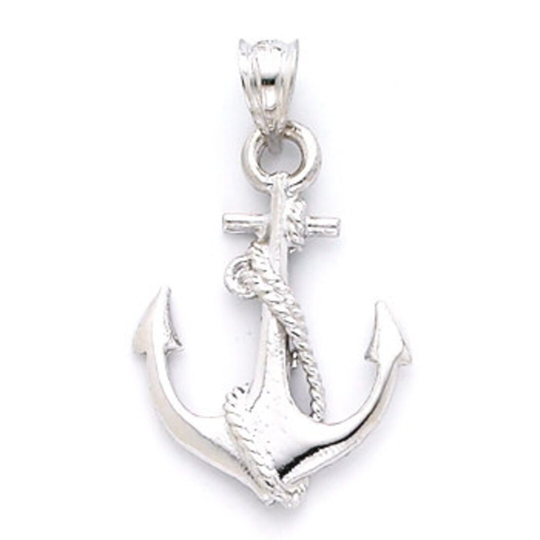 Skull on Anchor Charm .925 Sterling Silver Ocean Pendant