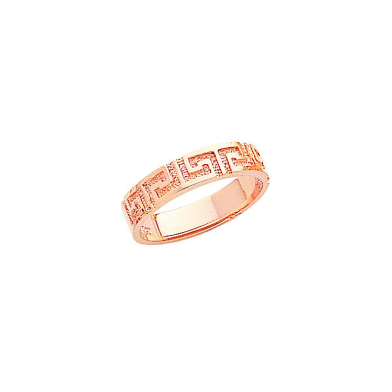 14k Yellow Gold Greek Key Design Ring. image 3