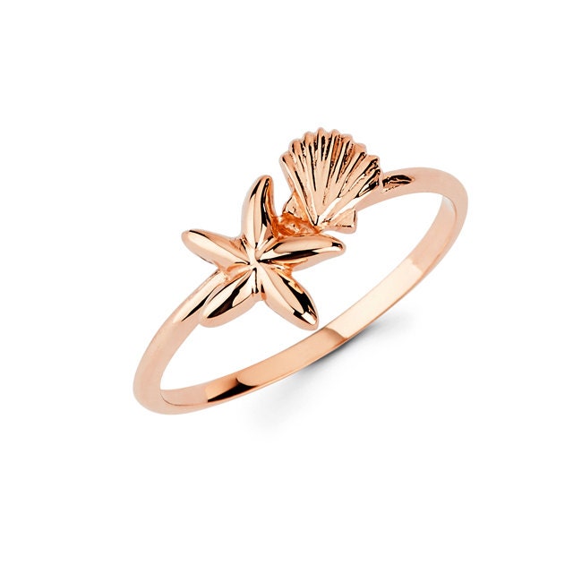 【即納&大特価】 14k Sea Gold Starfish, Gold Ring, Starfish Ring, Starfish アイドル