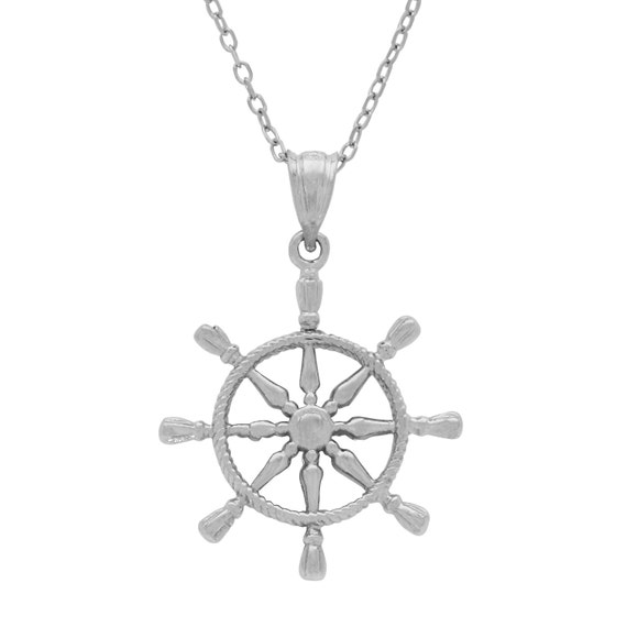 Pendentif barre de navire en argent sterling avec chaîne forçat de