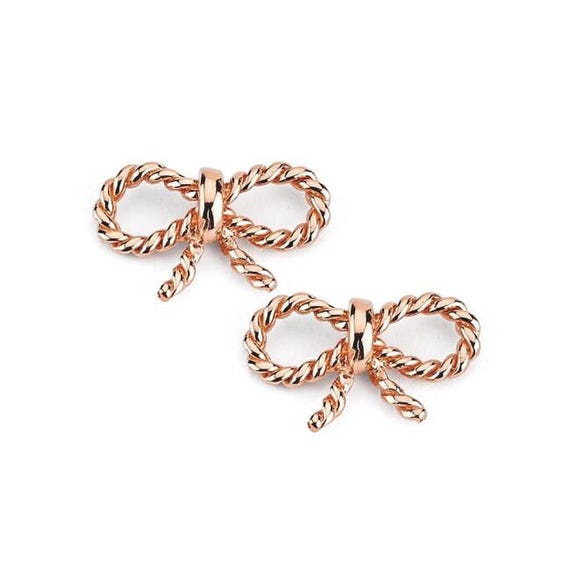 14k Solid Gold Bow Earrings: Dainty Studs, Elegant Jewelry