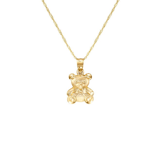 Bear Necklace, 14K Gold, 3D Teddy Pendant, Minimalist Layering Chain,  Animal Jewelry, Gift for Her - Etsy Norway