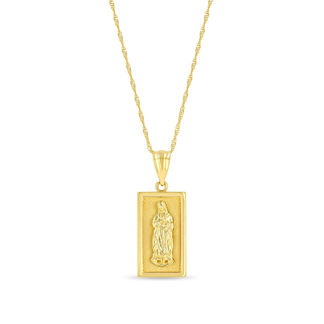 14kt Gold Filled Our Lady of Guadalupe Birthstone Necklace with