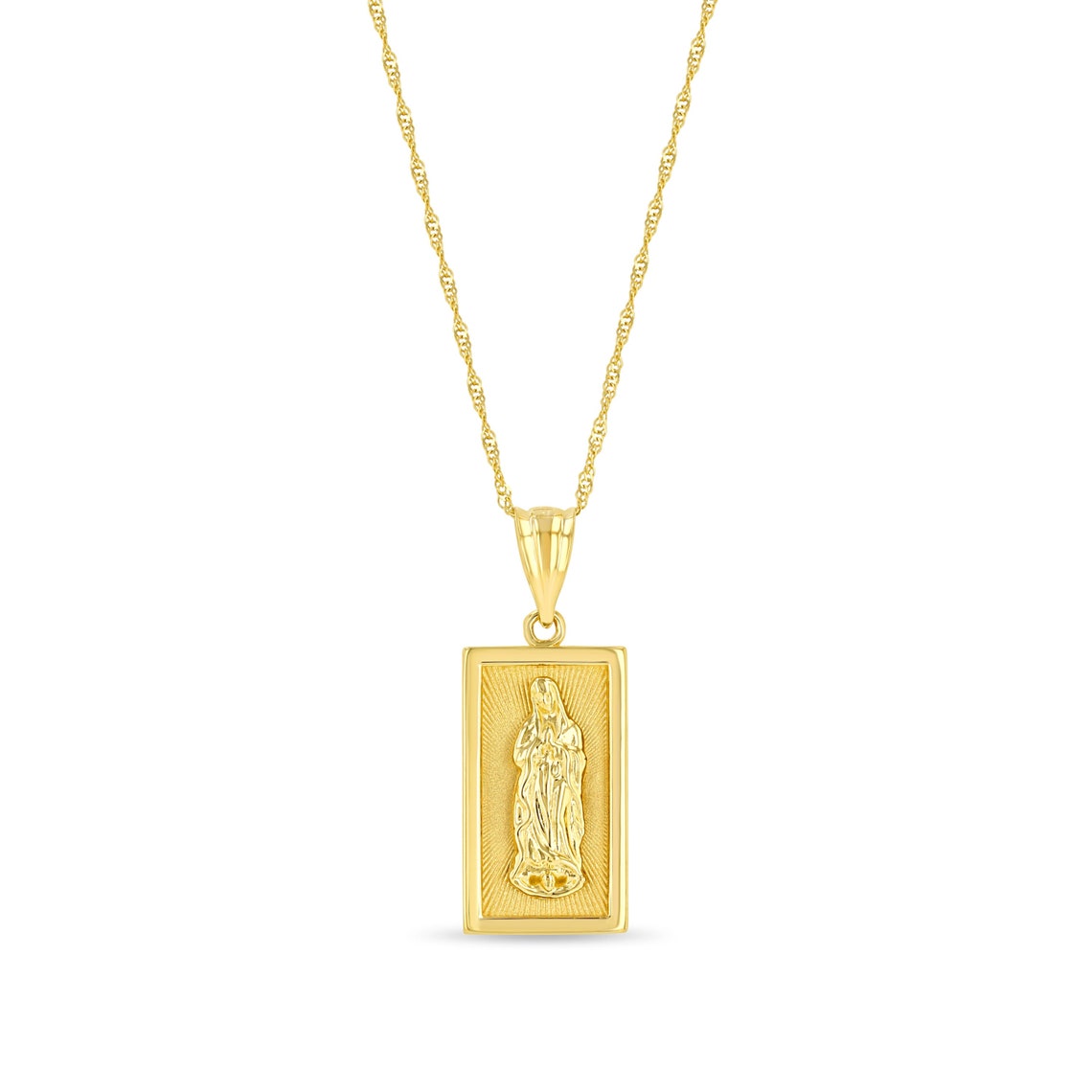 14k Solid Gold Our Lady of Guadalupe Pendant Necklace - Etsy