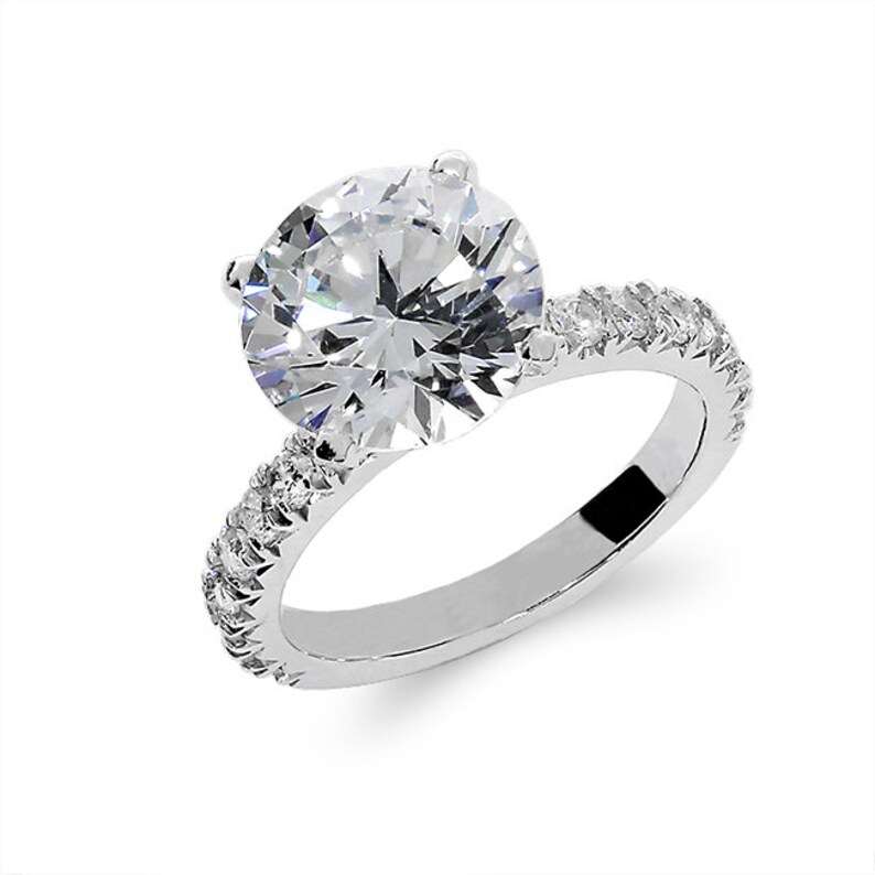 14k solid gold cubic zirconia engagement ring. promise ring Etsy