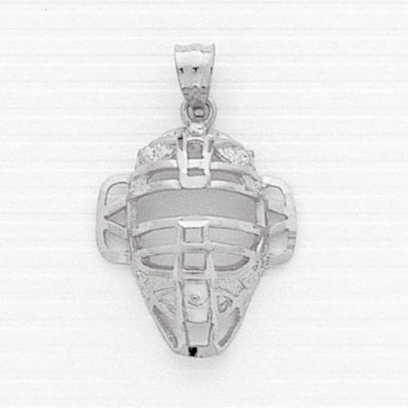 Sterling Silver Baseball Back Catcher Mask Charm. Etsy