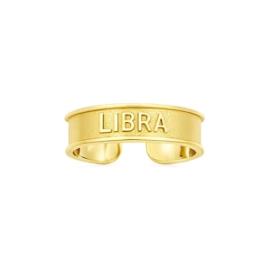 14k Gelbgold Waage Zehenring: Verstellbarer Sternzeichen-Astrologie-Schmuck