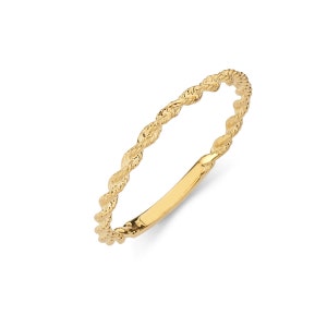 14K Gold Stackable Rope Ring
