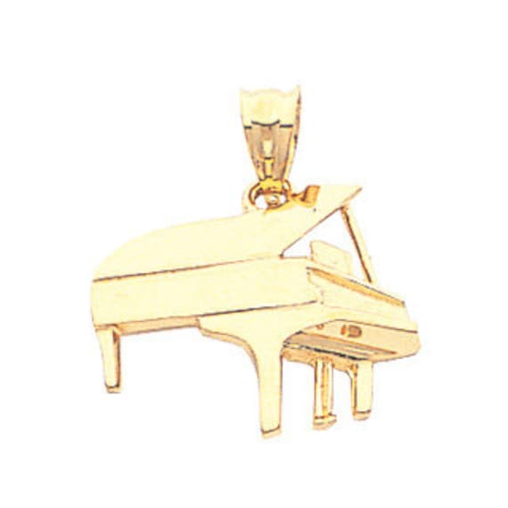 Pendentif A Piano A Queue 14k Yellow Gold Pendentif Pour Etsy