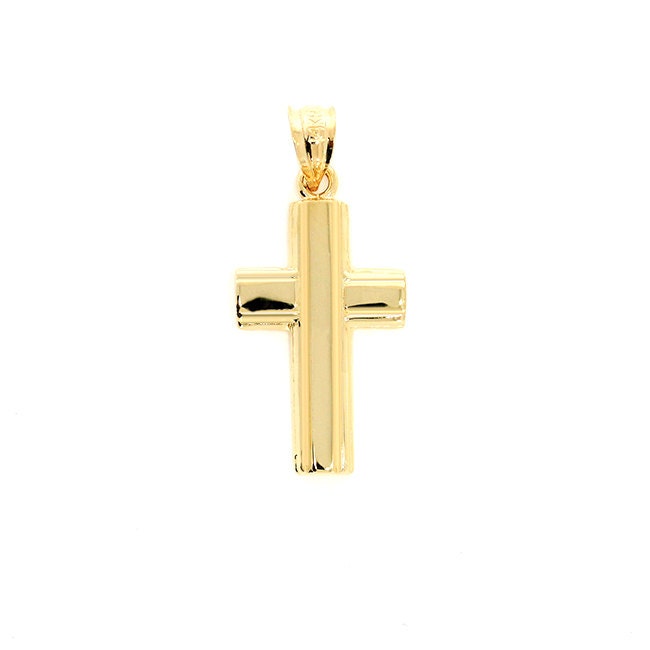 14k solid gold cross pendant. religious pendant. | Etsy