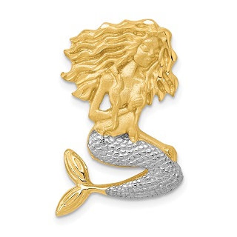 14k Two Tone Mermaid Pendant Image 0