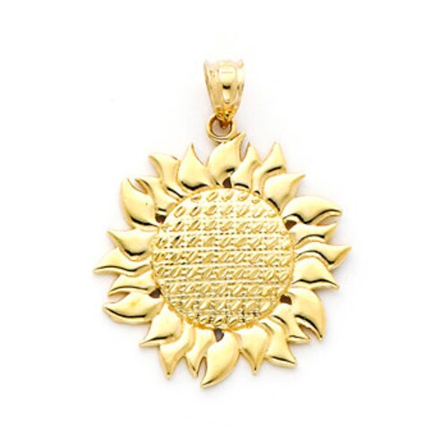 14K Gold Sunflower Charm - Etsy