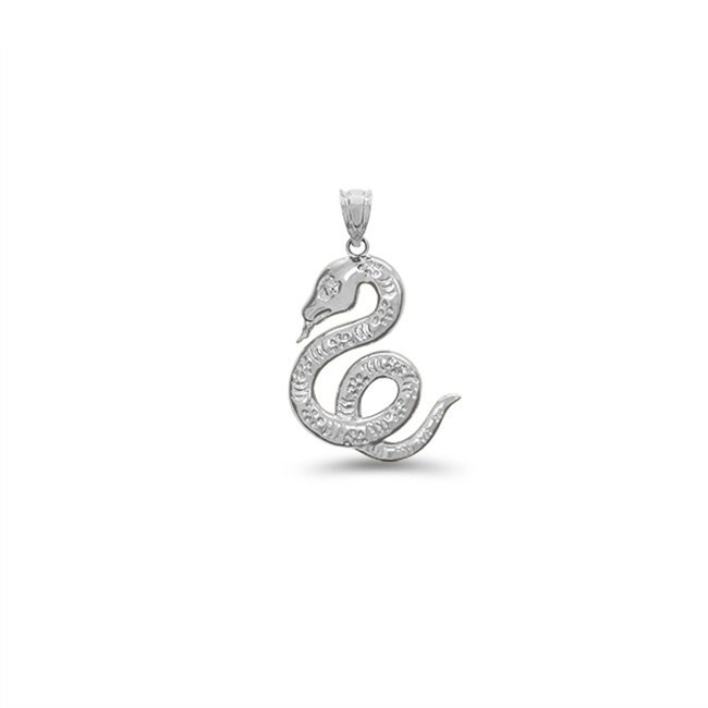 14k Solid Gold Snake Pendant. Etsy