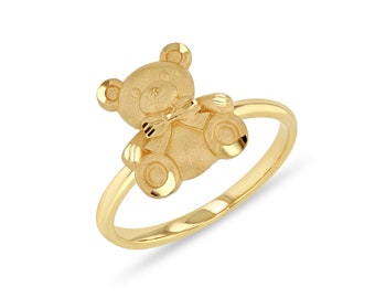 レビュー高評価アイテム特集｜ファッション通販 14k Solid Gold Teddy Bear Ring. - Etsy 和装・和小物