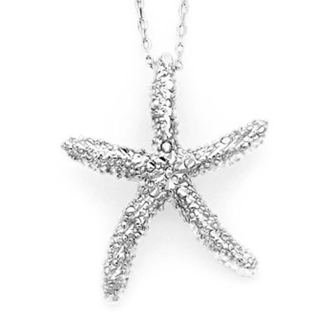 Starfish Jewelry, Starfish Pendant, Starfish Charm, Starfish Necklace, Sterling Silver Starfish