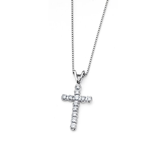 White gold cross with best sale diamonds