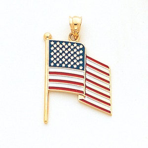 14k geelgouden hanger met wapperende vlag