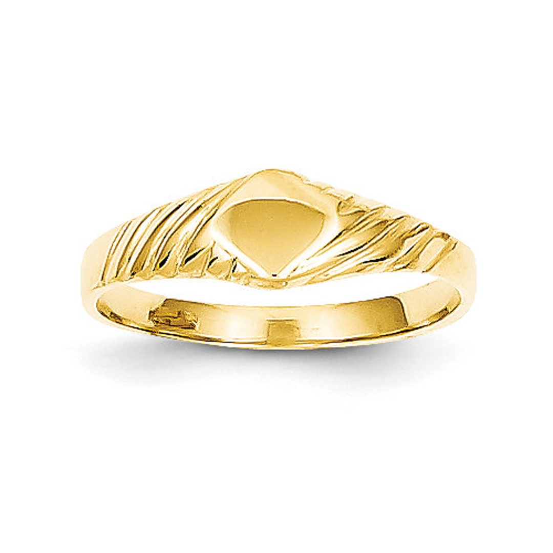 14K Yellow Gold Engravable Child's Ring: Keepsake Jewelry - Etsy