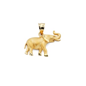 14K Yellow Gold Elephant Pendant, Elephant Pendant, Elephant Jewelry, Animal Jewelry, Gold Elephant, Gold Pendant, Elephant