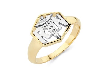 14K Two Tone RN Registered Nurse Ring Registered Nurse Ring RN Jewelry Registered Nurse Jewelry Gold Ring Two Tone Ring