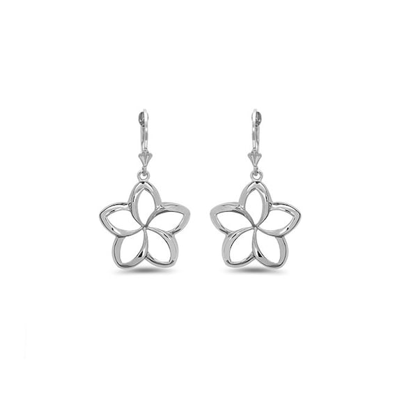 Plumeria earrings sterling best sale silver