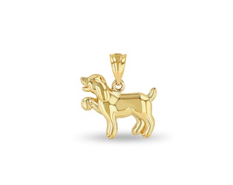 14k solid gold puppy pendant.