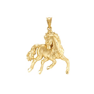 14k Large prancing horse pendant. animal jewelry