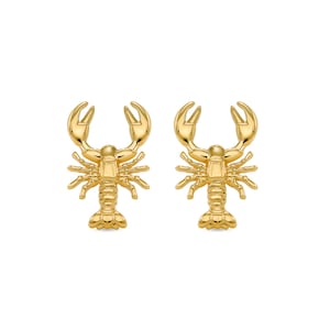 14k solid gold lobster post earrings. lobster studs.