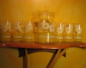 Vintage Pitcher and 6 Glasses