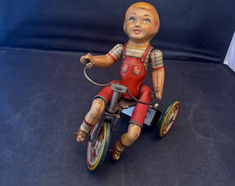 Vintage “Kiddy Cyclist” Tin Wind Up Toy