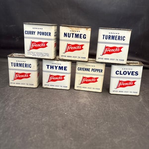 7 Vintage French’s Spice Tins