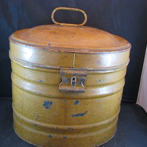 Antique Metal Hatbox