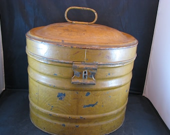 Antique Metal Hatbox