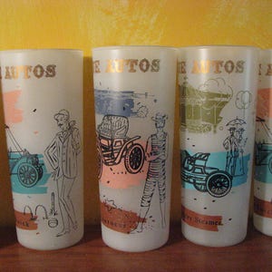 9 Vintage Anchor Hocking Antique Auto Frosted Glasses - Etsy