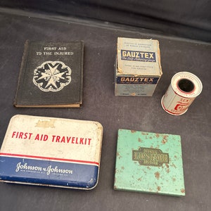 Vintage First Aid Kits and Supplies