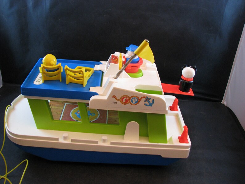 Vintage Fisher Price House Boat With Original Box Etsy