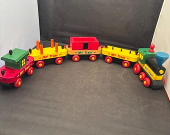 Vintage Wooden Trains by The Montgomery Schoolhouse in Vermont