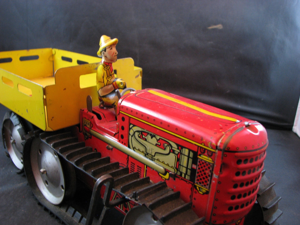 Vintage Marx Wind Up Tractor Toy Etsy