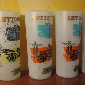 9 Vintage Anchor Hocking Antique Auto Frosted Glasses - Etsy