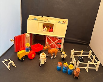 Vintage Fisher Price Play Family Barn