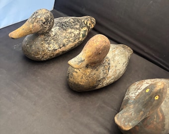 Three Antique Wooden Duck Decoys