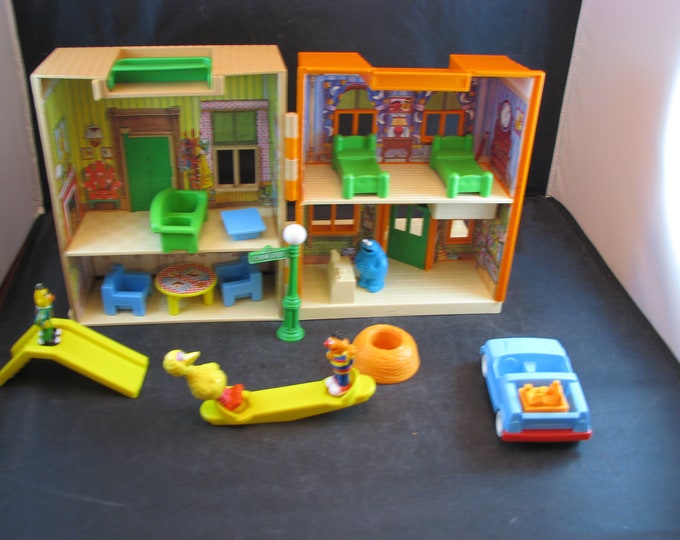 Vintage Playskool 123 Sesame Street Playset With Original Box Etsy