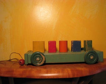 Vintage Holgate No. 755 Form Peg Wagon With Original Box