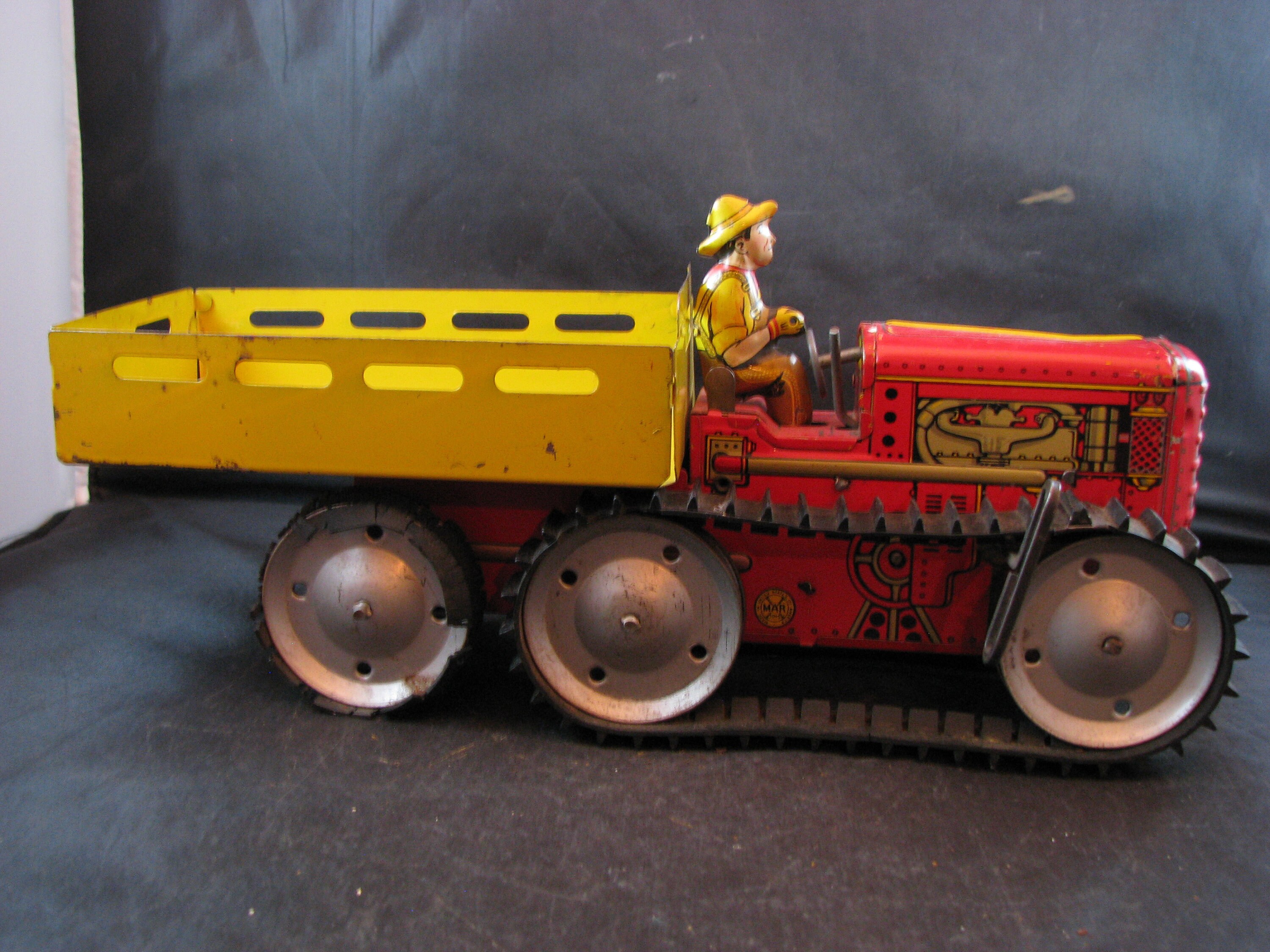 Vintage Marx Wind Up Tractor Toy Etsy