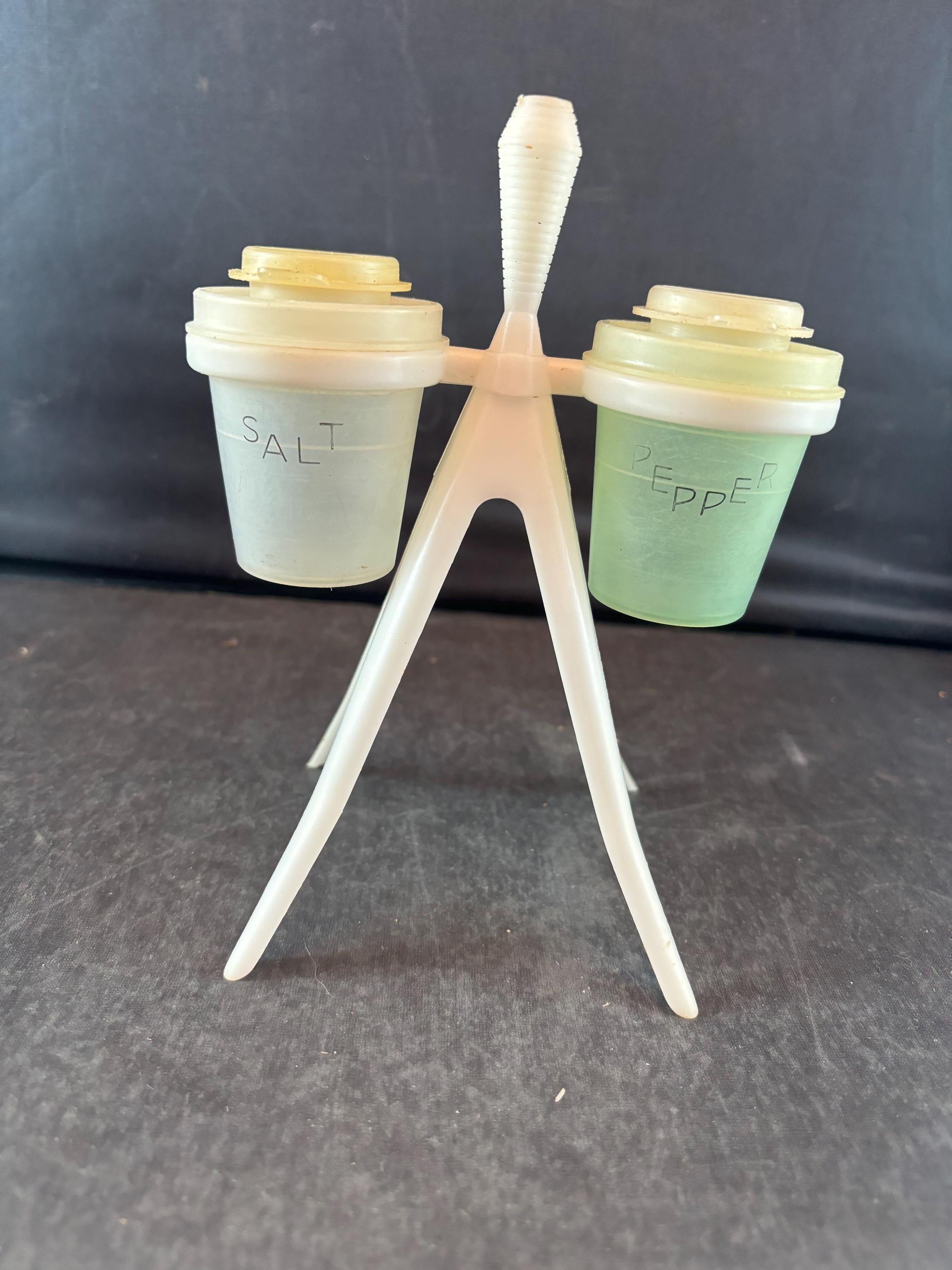 Vintage Tupperware Salt and Pepper Shakers With Atomic Holder - Etsy