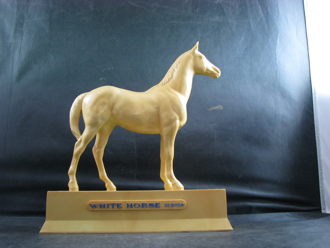 Vintage White Horse Scotch Whiskey Back Bar Display Statue