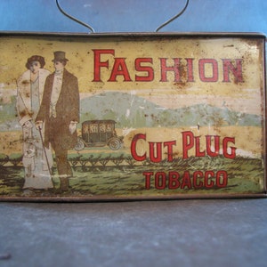 Vintage Fashion Cut Plug Tobacco Tin